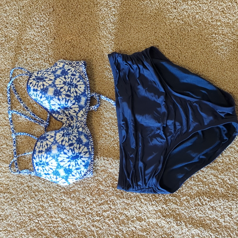 High waisted strappy bikini